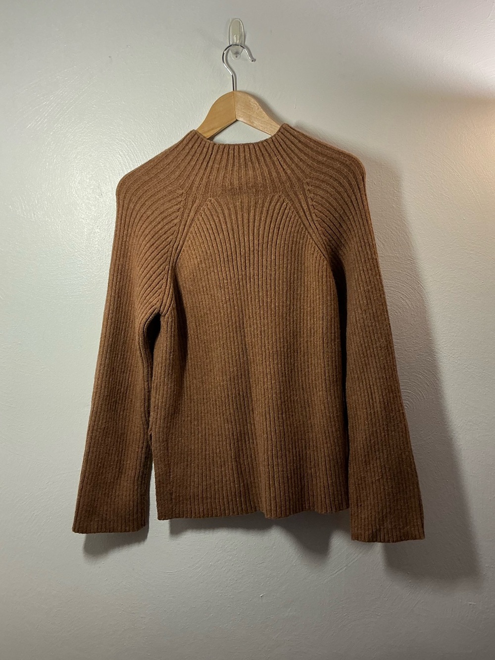 A New Day Light Brown Ribbed Mock Neck Sweater Size XS - Picture 2 of 7